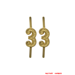 WWII Japanese IJA Army Regimental Number Cyphers For Type 45 Type 5 Collar Tabs 3 2pcs 日本帝国陆軍四五式 昭五式襟章部隊番号 3 WWII Japan collar insignias,WW2 japanese,japanese collar insignias,WW2 japanese badge,IJA badge,IJN badge