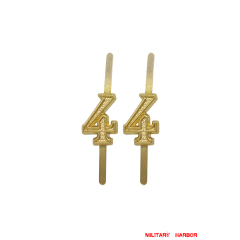 WWII Japanese IJA Army Regimental Number Cyphers For Type 45 Type 5 Collar Tabs 4 2pcs 日本帝国陆軍四五式 昭五式襟章部隊番号 4 WWII Japan collar insignias,WW2 japanese,japanese collar insignias,WW2 japanese badge,IJA badge,IJN badge