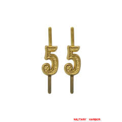 WWII Japanese IJA Army Regimental Number Cyphers For Type 45 Type 5 Collar Tabs 5 2pcs 日本帝国陆軍四五式 昭五式襟章部隊番号 5 WWII Japan collar insignias,WW2 japanese,japanese collar insignias,WW2 japanese badge,IJA badge,IJN badge