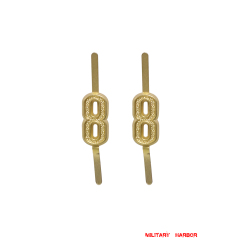 WWII Japanese IJA Army Regimental Number Cyphers For Type 45 Type 5 Collar Tabs 8 2pcs 日本帝国陆軍四五式 昭五式襟章部隊番号 8 WWII Japan collar insignias,WW2 japanese,japanese collar insignias,WW2 japanese badge,IJA badge,IJN badge