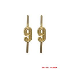 WWII Japanese IJA Army Regimental Number Cyphers For Type 45 Type 5 Collar Tabs 9 2pcs 日本帝国陆軍四五式 昭五式襟章部隊番号 9 WWII Japan collar insignias,WW2 japanese,japanese collar insignias,WW2 japanese badge,IJA badge,IJN badge