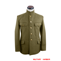 WWII Japanese IJA M1930 Showa Type 5 Officer Wool tunic olive drab 第二次世界大戦日本帝国陸軍 昭五式士官将校用ジャケット軍衣 ウール茶褐色 WWII Japan wool tunic,WW2 japanese,japanese uniforms,Imperial Japanese army,Imperial Japanese navy,WW2 japan uniform,helmet,insignia,badge,medal,field gear,boots for reenactors