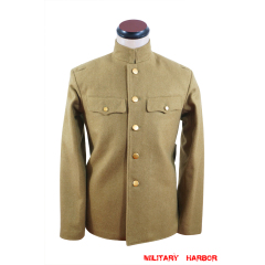WWII Japanese IJA M1930 Showa Type 5 EM Wool tunic yellowish brown 第二次世界大戦日本帝国陸軍 昭五式兵用ジャケット軍衣 ウール黄褐色 WWII Japan tunic,WW2 japanese,japanese uniforms,Imperial Japanese army,Imperial Japanese navy,WW2 japan uniform,helmet,insignia,badge,medal,field gear,boots for reenactors