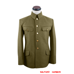 WWII Japanese IJA M1938 Type 98 M98 Officer Wool tunic olive drab 第二次世界大戦日本帝国陸軍 九八式士官将校用ジャケット軍衣 ウール茶褐色 WWII Japan tunic,WW2 japanese,japanese uniforms,Imperial Japanese army,Imperial Japanese navy,WW2 japan uniform,helmet,insignia,badge,medal,field gear,boots for reenactors