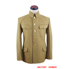 WWII Japanese IJA M1938 Type 98 M98 Officer Wool tunic yellowish brown 第二次世界大戦日本帝国陸軍 九八式士官将校用ジャケット軍衣 ウール黄褐色 WWII Japan tunic,WW2 japanese,japanese uniforms,Imperial Japanese army,Imperial Japanese navy,WW2 japan uniform,helmet,insignia,badge,medal,field gear,boots for reenactors
