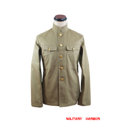 WWII Japanese IJA M1930 Showa Type 5 EM summer Khaki field tunic 第二次世界大戦日本帝国陸軍 昭五式夏用兵用ジャケット軍衣 WWII Japan cotton tunic,WW2 japanese,japanese uniforms,Imperial Japanese army,Imperial Japanese navy,WW2 japan uniform,helmet,insignia,badge,medal,field gear,boots for reenactors