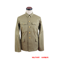 WWII Japanese IJA M1938 Type 98 M98 EM summer Khaki field tunic 第二次世界大戦日本帝国陸軍 九八式夏用兵用ジャケット軍衣 WWII Japan cotton tunic,WW2 japanese,japanese uniforms,Imperial Japanese army,Imperial Japanese navy,WW2 japan uniform,helmet,insignia,badge,medal,field gear,boots for reenactors