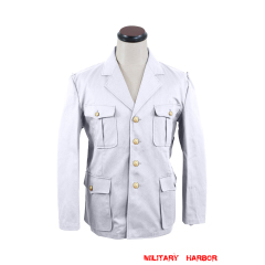 WWII Japanese IJN Navy Naval air force service tunic/jacket White 第二次世界大戦 日本帝国海軍航空兵白作業衣 白/ワイト WWII Japan trousers,WW2 japanese,japanese uniforms,Imperial Japanese army,Imperial Japanese navy,WW2 japan uniform,helmet,insignia,badge,medal,field gear,boots for reenactors