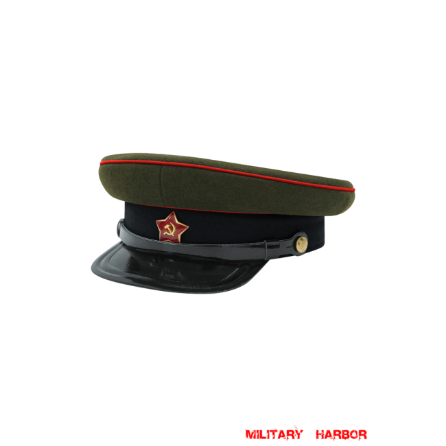 WWII Russian Soviet Red Army Artillery/Armoured Forces Wool M35 Visor Cap I Soviet Visor Caps ,Soviet Union Visor Caps,USSR Visor Caps,Red Army Visor Caps,RKKA Visor Caps,NKVD Visor Caps