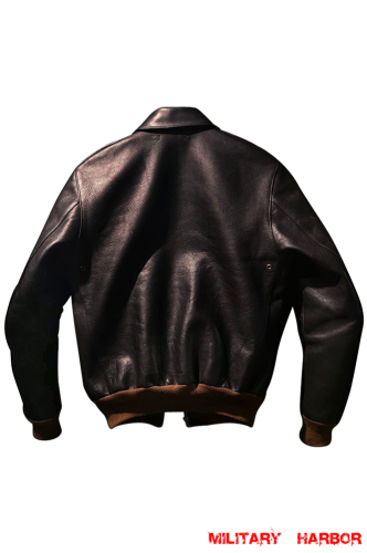 WWII US A-2 Leather Fighter Pilot Jacket Black