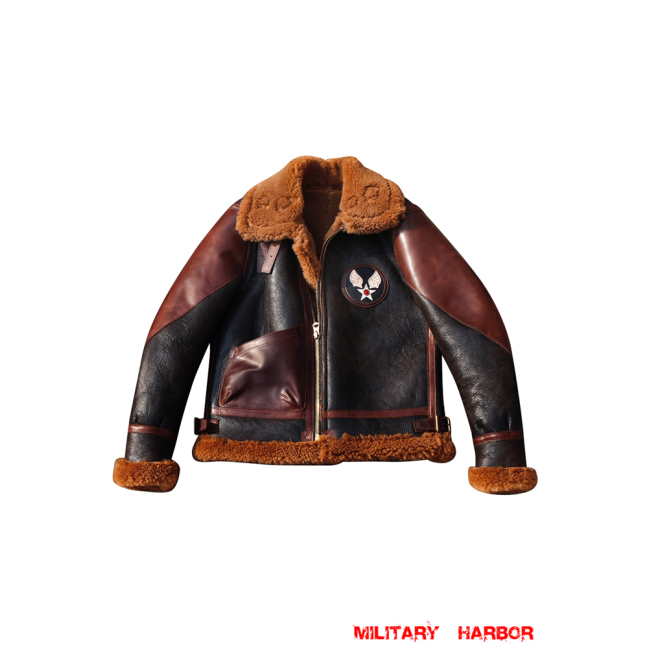 WWII US B-3 Leather Fighter Pilot Jacket brown I ww2 leather jacket,US Pilot Jacket,A2 fighter Jacket,ww2 Fighter Jacket