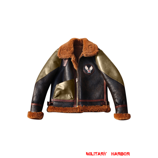 WWII US B-3 Leather Fighter Pilot Jacket brown II ww2 leather jacket,US Pilot Jacket,A2 fighter Jacket,ww2 Fighter Jacket