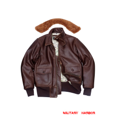 WWII US G-1 Leather Fighter Pilot Jacket Brown ww2 leather jacket,US Pilot Jacket,A2 fighter Jacket,ww2 Fighter Jacket
