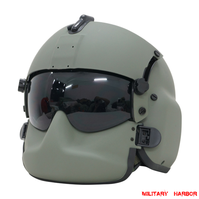 HGU-56P Helicopter Pilot Helmet with Dual lens and face shield airsoft ABS replica green grey US army helmet,US navy helmet,US marine helmet,seal helmetHGU-56P Helicopter Pilot Helmet