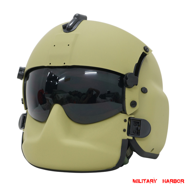 HGU-56P Helicopter Pilot Helmet with Dual lens and face shield airsoft ABS replica yellow green US army helmet,US navy helmet,US marine helmet,seal helmetHGU-56P Helicopter Pilot Helmet